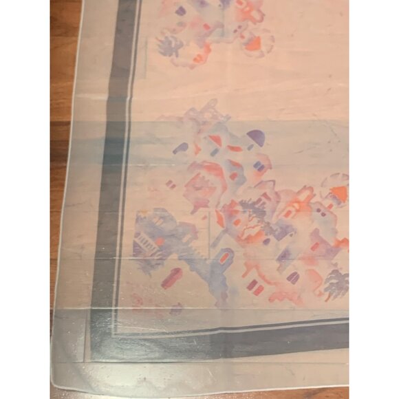 Vintage Itadi Abstract Print Sheer Scarf 29" x 29" - Picture 6 of 9